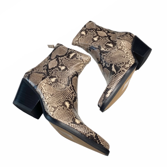 new Dolce Vita ㋛ Shanta Vegan Leather Boot Ankle Booties ㋛ Snakeskin Embossed ㋛ - Picture 15 of 17